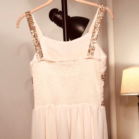 Cream and gold poetry Sequin Dress Size Small - Picture 4 of 5